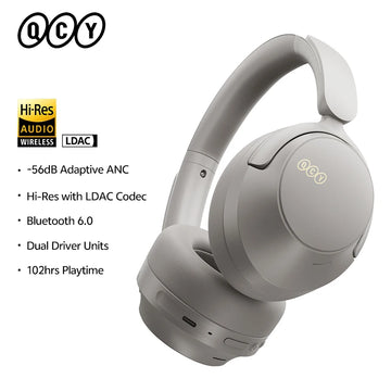 QCY H3S -56dB Adaptive ANC Over Ear Headphone Hi-Res LDAC Spatial Sound Wireless Earphone Bluetooth 6.0 Dual Driver 102H Headset Apsilon