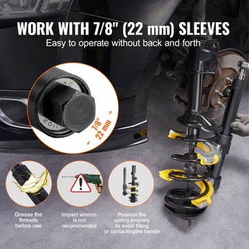 SucceBuy Strut Spring Compressor Macpherson Strut Spring Compressor Kit Interchangeable Fork Strut Coil Extractoror Remover Tool Apsilon