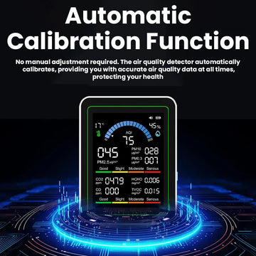 10-in-1 Air Quality Monitor Carbon Dioxide Monitor Formaldehyde Detector Temperature and Humidity Monitor 1PC Apsilon