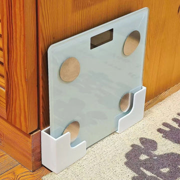 No-Drill Bathroom Storage Rack - Wall-Mounted Weight Scale Organizer with Strong Adhesive, Durable Plastic for Gym & Home Apsilon
