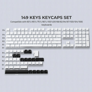 XVX Phantom Gradient Keycaps PBT Top/Side Print Key Caps Double Shot Shine Through Custom Minimalist OEM Russian/Korean Keycap Apsilon