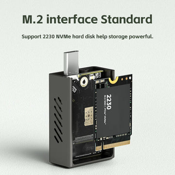 Hagibis 2230 M.2 NVMe SSD Enclosure with Cooling Fan USB 3.2 Gen 2 to NVMe PCI-E M.2 SSD Case for Laptop iPhone 16 Pro 15 iPad Apsilon