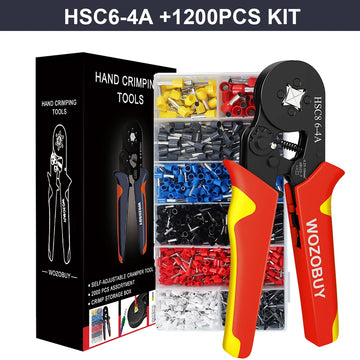 Tubular Terminal Crimper Kit 0.08-16mm² /0.25-10mm² HSC8 6-4/6-6/16-6 Electrical Crimping Pliers Clamp Sets Wire Tips Hand Tools Apsilon