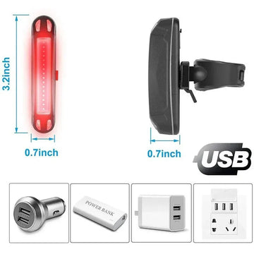 5pcs LED Bike Tail Light Set USB Rechargeable Helmet Bike Rear Lights Easy for Install Safety MTB Bike Cycling Lamp Apsilon