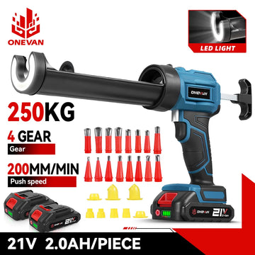 ONEVAN Electric Caulking Gun Cordless Glass Glue Gun Adhesive Glue Sealant With Nozzle Power Tool For Makita 18V Battery Pin Apsilon
