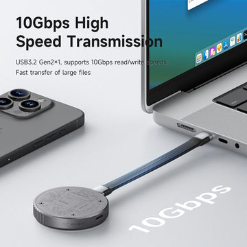 Hagibis Magnetic M.2 2230 NVMe SSD Enclosure SSD Case USB C 3.2 Gen2 to NVMe PCI-E for iPhone 16 Pro Max ProRes Magsafe MacBook Apsilon