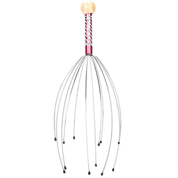 1PC Octopus Head Massager Stainless Steel Engraved Head Relaxer Brain Massage Claw Scalp Scratcher Itch Reliever Random Color Apsilon