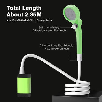Camping Shower Pump RV Outdoor Shower Kit Camp Shower w/Full Screen Intelligent Digital Display Adjustable 6000mAh Shower Kit Apsilon
