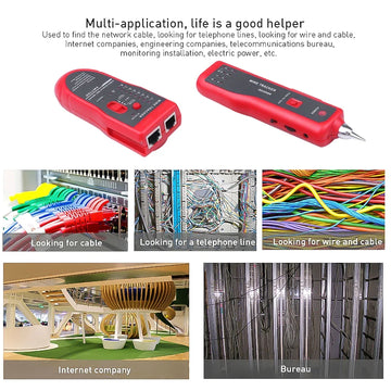 kebidumei LAN Network Cable Tester Cat5 Cat6 RJ45 UTP STP Line Finder Wire Tracker Tracer Diagnose Tone Distance Cable Tester Apsilon