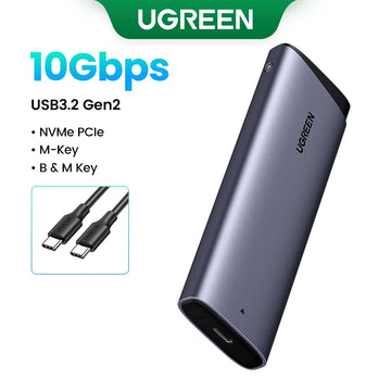 UGREEN 20Gbs M2 SSD Enclosure NVME SATA Dual Protocol M.2 to USB C SSD Adapter support 8TB for NVME PCIE NGFF SATA Disk Apsilon