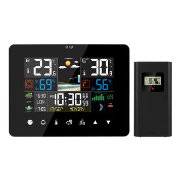 Multifunction Weather Station Alarm Clock Thermometer Hygrometer Touch Screen Wireless Sensor Sunrise Sunset Hygrothermograph Apsilon