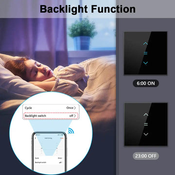 LoraTap Tuya Smart Life WiFi Curtains Blinds Switch Roller Shutters Motor Switch Backlight Style Google Home Alexa Voice Control Apsilon