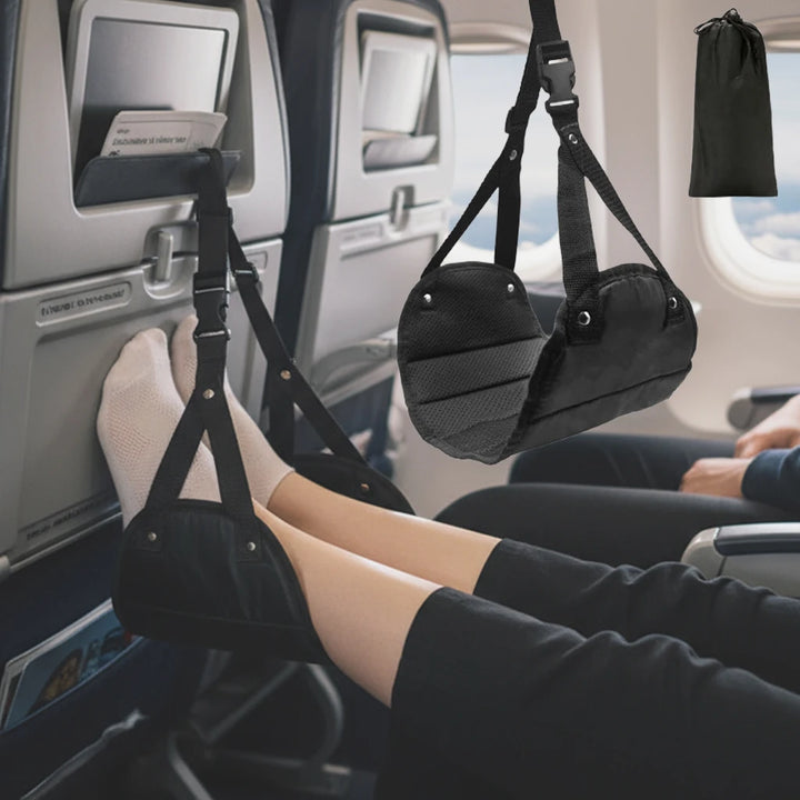 Portable Adjustable Leg Hammock with Comfortable Foot Rest for Airplane Office and Car Travel Support and Relaxation Apsilon