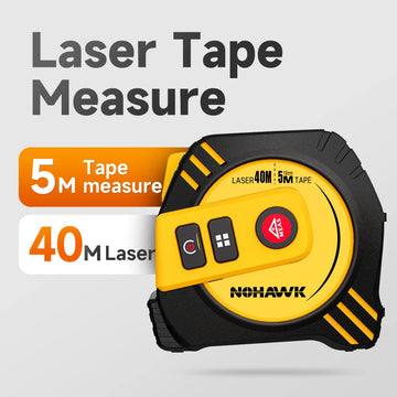 Nohawk 40m/80m Laser Tape Measure Tape Measure Measuring Tool Laser Distance Meter Steel Tape Measure USB Rechargeable Apsilon