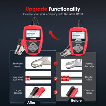 ANCEL BA101 Car Battery Tester 12V Digital Automotive Alternator Meter Diagnostic Tool 100-2000 CCA Load Capacity Charging Apsilon