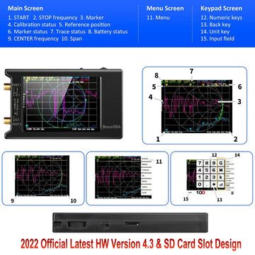 Spectrum Anslyzer NanoVNA-H4 2.8/4“ Vector Network Antenna Analyzer 10KHz-1.5GHz MF HF VHF UHF Antenna Tuner nano vna NanoVNA-H Apsilon