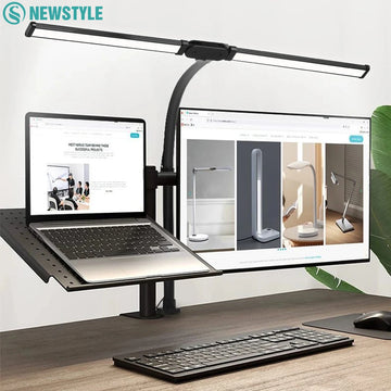 Eye-care LED Clip Metal Desk Lamp 3 Colors Adjustable 10 Brightness Levels Flexible Rotating Lamp Head for Home Reading PC Game Apsilon