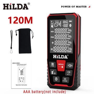 HILDA Digital Laser Distance Meter 50M/100M/120M Finder High Precision Area Volume Measure Construction Measuring Ruler Tool Apsilon