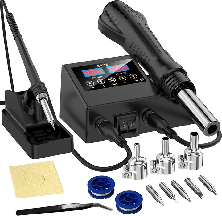 8898 2 in 1 Soldering Station Digital Display Hot Air Gun Welding Rework For Cell-Phone BGA SMD PCB IC Repair Solder Iron Tools Apsilon