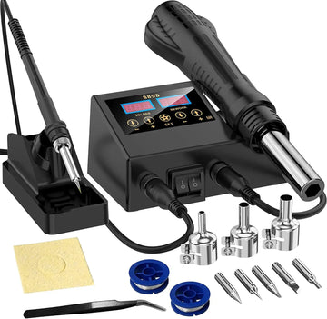 8898 2 in 1 Soldering Station Digital Display Hot Air Gun Welding Rework For Cell-Phone BGA SMD PCB IC Repair Solder Iron Tools Apsilon