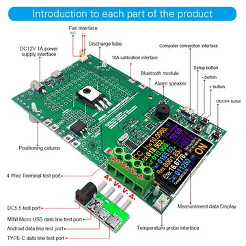 DIY 1000W 25A 4-Wire DC Electronic Load Kit Lithium 18650 Battery Capacity Analyzer Tester with Discharge Monitor PCB Board Apsilon