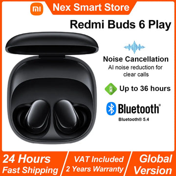 Xiaomi Redmi Buds 6 Play Wireless Bluetooth Earphone, AI Noise Reduction, Touch control Wireless Earphone, Long Endurance BT5.4 Apsilon
