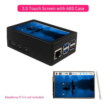 3.5 Inch Touch Screen for Raspberry Pi 5 480*320 LCD Display Optional Metal ABS Case Aluminum Active Cooler for Raspberry Pi 5 Apsilon