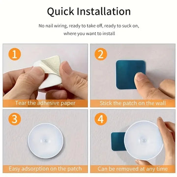 1pc Motion Sensor Night Light - Wireless LED Detector Lamp for Bedroom, Staircase, Closet, and Room Decor- Apsilon