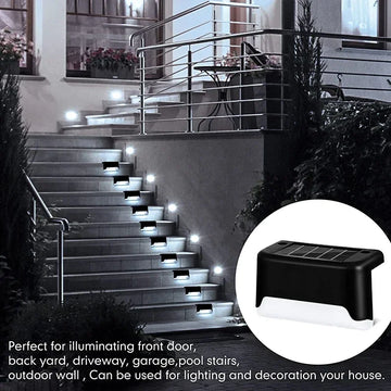 4/8/12Pcs Solar Deck Lights Outdoor Waterproof LED Fence Lights Step Garden Decorate Lamp for Patio Stairs Railing Pathway Apsilon