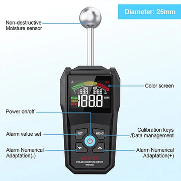 Digital Wood Moisture Meter Hygrometer Non-contact Timber Damp Detector Alarm Non-destructive Humidity Tester Moisture Detector Apsilon