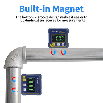 SHAHE Rechargeable Digital Inclinomer, Mini Protractor Angle Finder With Dual Laser,4-side Strong Magnetic Angle Gauge Apsilon