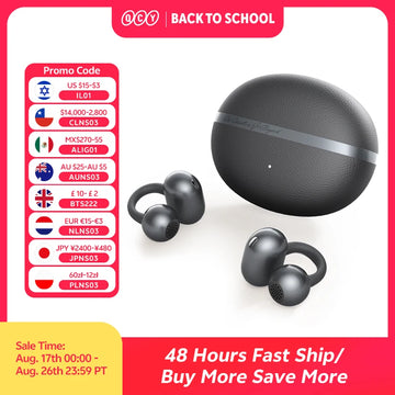 QCY Crossky C50 Open Ear Wireless Earbuds Bluetooth 6.0 Comfort Clip On Sports Earphone 4 Mic AI Clear Call Bass Boost Headphone Apsilon