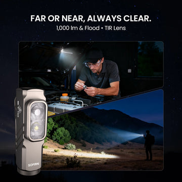SOFIRN Mini ST10 1000LM EDC Flashlight USB C 14500 Rechargeable with Red Light 660NM Magnetic Tail & Clip Dual Switch Torch Apsilon