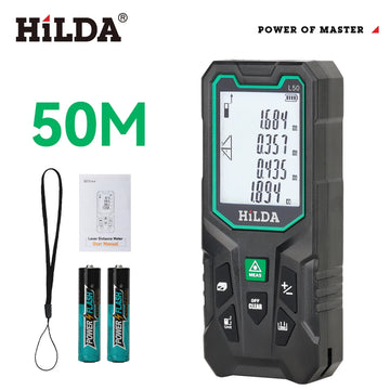 HILDA 50/100/120M Laser Rangefinder Red/Green Light Laser Distance Digital Tape Rechargeable and Measurable Angle Laser Measure Apsilon