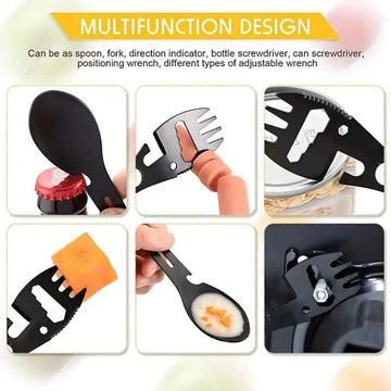 Outdoor Fork Spoon Versatile Outdoor Camping Tool Lightweight Fork Spoon Bottle Opener for Survival Tactical Utility for Easy Apsilon