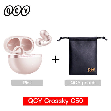 QCY Crossky C50 Open Ear Wireless Earbuds Bluetooth 6.0 Comfort Clip On Sports Earphone 4 Mic AI Clear Call Bass Boost Headphone Apsilon