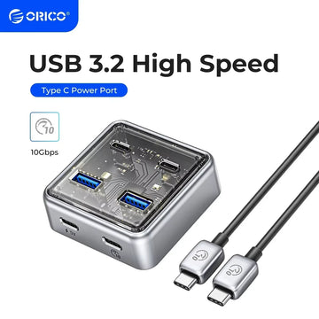 ORICO USB3.2 Hub Splitter Metal Material Usb Hub 10Gbps With 2 USB A Port and 2 USB C Port for All Macbook Mac Mini Apsilon