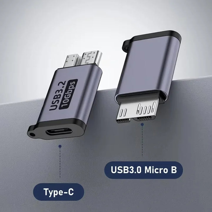 USB C 3.0 Micro B Male to Type C Female Adapter Type-C To Micro B Connector for Laptop External Hard Drive Disk Box Samsung S5 Apsilon