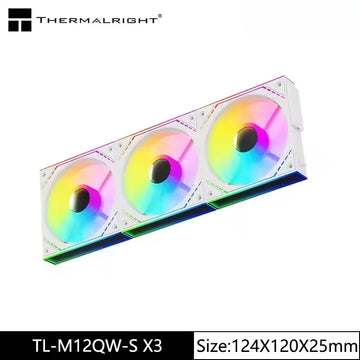 Thermalright TL-M12Q X3 120mm PC Case Cooling Fans, Daisy-Chain | 2000RPM | High Airflow | ARGB | Dual Infinity Mirrors Lighting Apsilon
