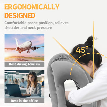 1pc Inflatable Travel Pillow, Airplane Pillow With Patented Valve Design, Travel Accessories With Neck And Head Support, Travel Apsilon