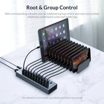 ORICO Powered USB Hub Splitter Socket with Multi USB 3.0 Port Slot Plug On-Off Key Switch Dock Power Strip Adapter for PC Lapto Apsilon