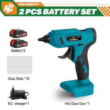 NEWBENY 100W 280°C Cordless Hot Melt Glue Gun Portable Rechargeable with Glue Sticks DIY Repair Tool For Makita 18V Battery Pin Apsilon