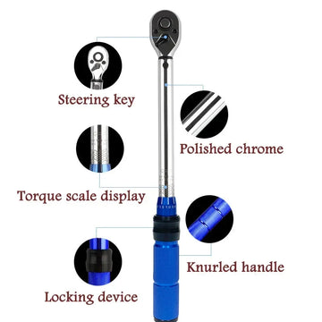 5-60N.m Torque Wrench 3/8 Inch Square Drive Torques Key ±3% High Precision Torque Wrench Professional Bicycle Automotive Tool Apsilon
