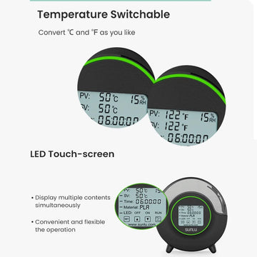 SUNLU S2 Dryer Box With Fan Upgrade 3D Filament Dry Box 82mm MAX70℃ 360° Heating Humidity Display LED Touch Screen Time Setting Apsilon