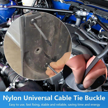 Universal Car Nylon Cable Tie Buckles Heavy Duty Self-Locking Zip Ties Holder with Pin Button Fasteners Car UV Resistant Ties Apsilon