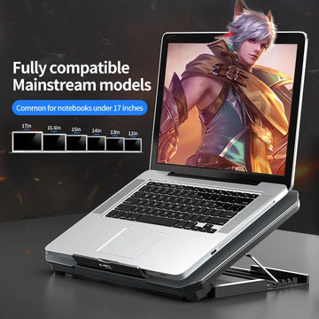 Q100 17inch Gaming Laptop Cooler Fan Led Screen Two USB Port 2600RPM Laptop Cooling Pad Notebook Stand For Laptop fan cooler Apsilon