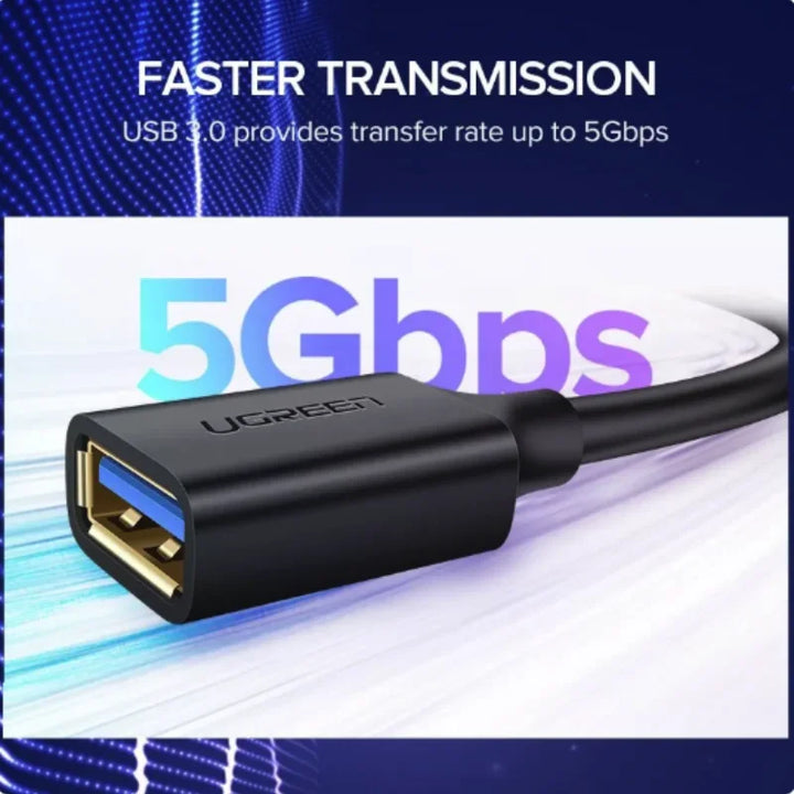 UGREEN USB Extension Cable USB 3.0 Extender Cable Type A Male to A Female USB to Data Transfer for Smart TV PS4 Laptop Computer Apsilon
