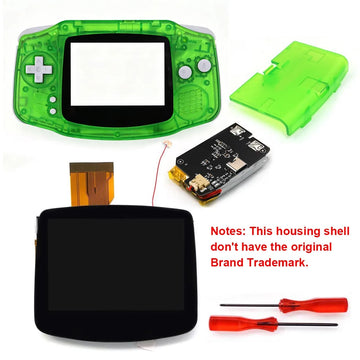 HISPEEDIDO Rechargeable for GBA V5 IPS HD 720x480 Drop-in Screen Kits No Welding Required Desaturation FRM OSD W/Shell Apsilon