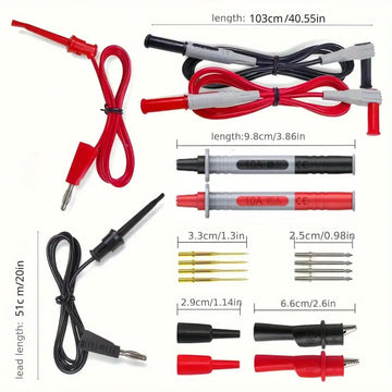 18pcs P1308B Test Lead Kit 4MM Banana Plug To Test Hook Cable Replaceable Multimeter Probe Test Wire Probe Alligator Clip Apsilon