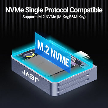 JEYI 2230 M.2 NVMe SSD Enclosure-USB 3.2 (10Gbps)Aluminum Enclosure with Magnetic Protective Cover,Direct-plug Design,TYPE-C Apsilon